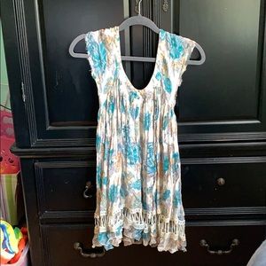 Free people Tunic / Blouse Cream and blue
